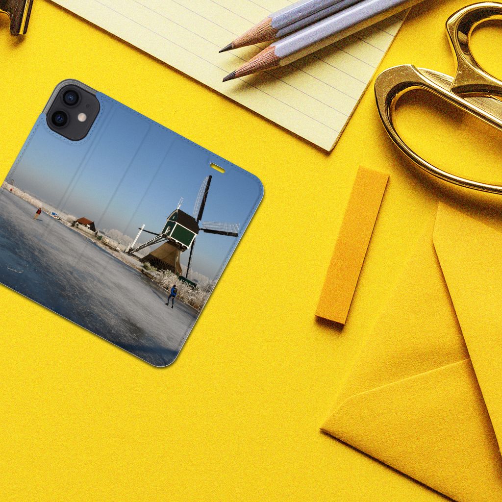 iPhone 12 Mini Book Cover Schaatsers - B2C Telecom