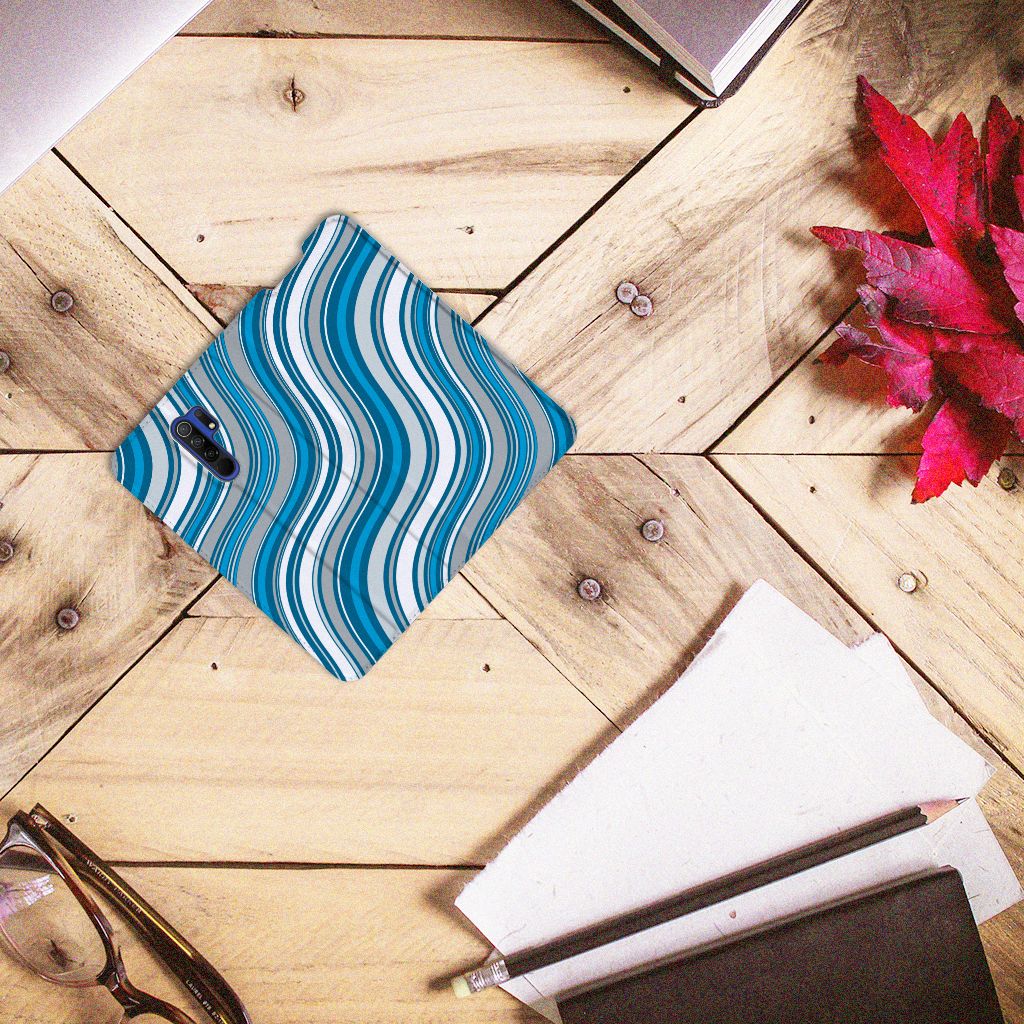 Xiaomi Redmi 9 Hoesje met Magneet Waves Blue - B2C Telecom