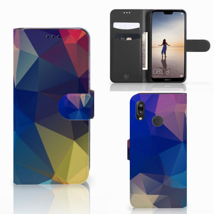 Huawei P20 Lite Book Case Polygon Dark