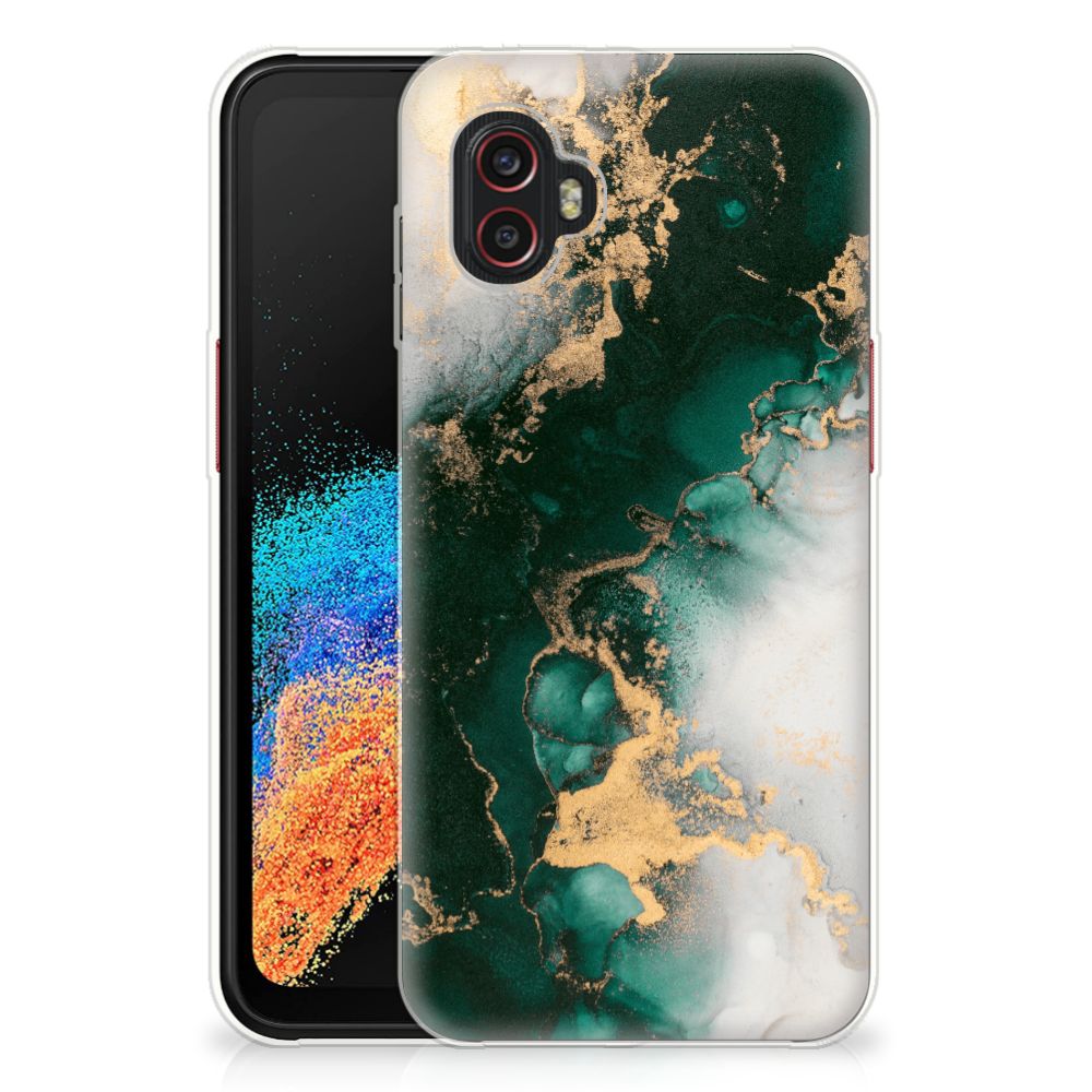 TPU Siliconen Hoesje voor Samsung Galaxy Xcover 6 Pro Marmer Groen