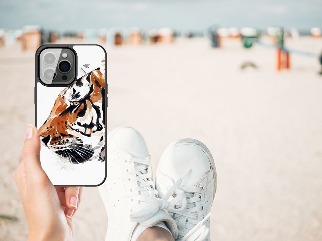 Kleurrijke Telefoonhoesje iPhone 13 Pro Max Watercolor Tiger B2C Telecom