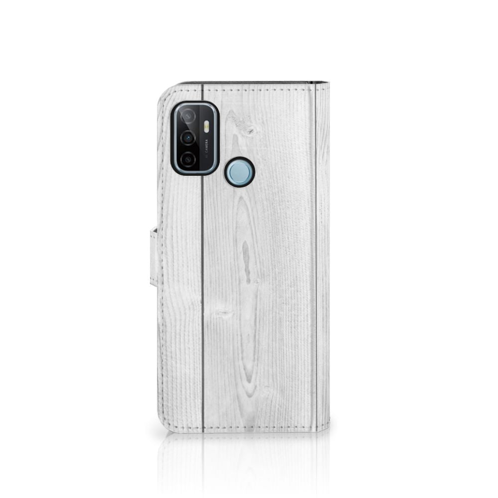 OPPO A53 | OPPO A53s Book Style Case White Wood