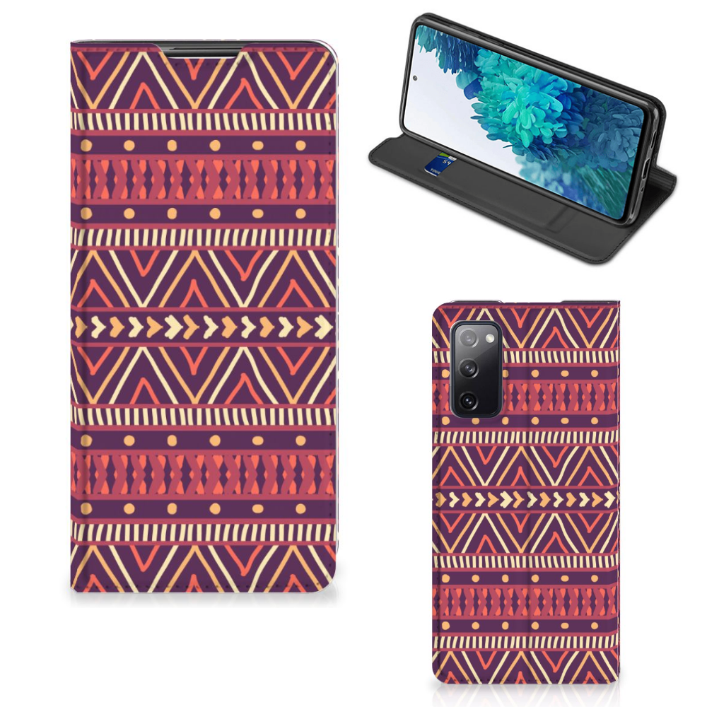 Samsung Galaxy S20 FE Hoesje met Magneet Aztec Paars - B2C Telecom