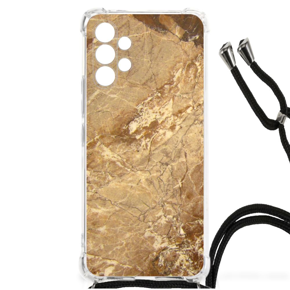 Samsung Galaxy A13 4G Anti-Shock Hoesje Marmer Creme B2C Telecom