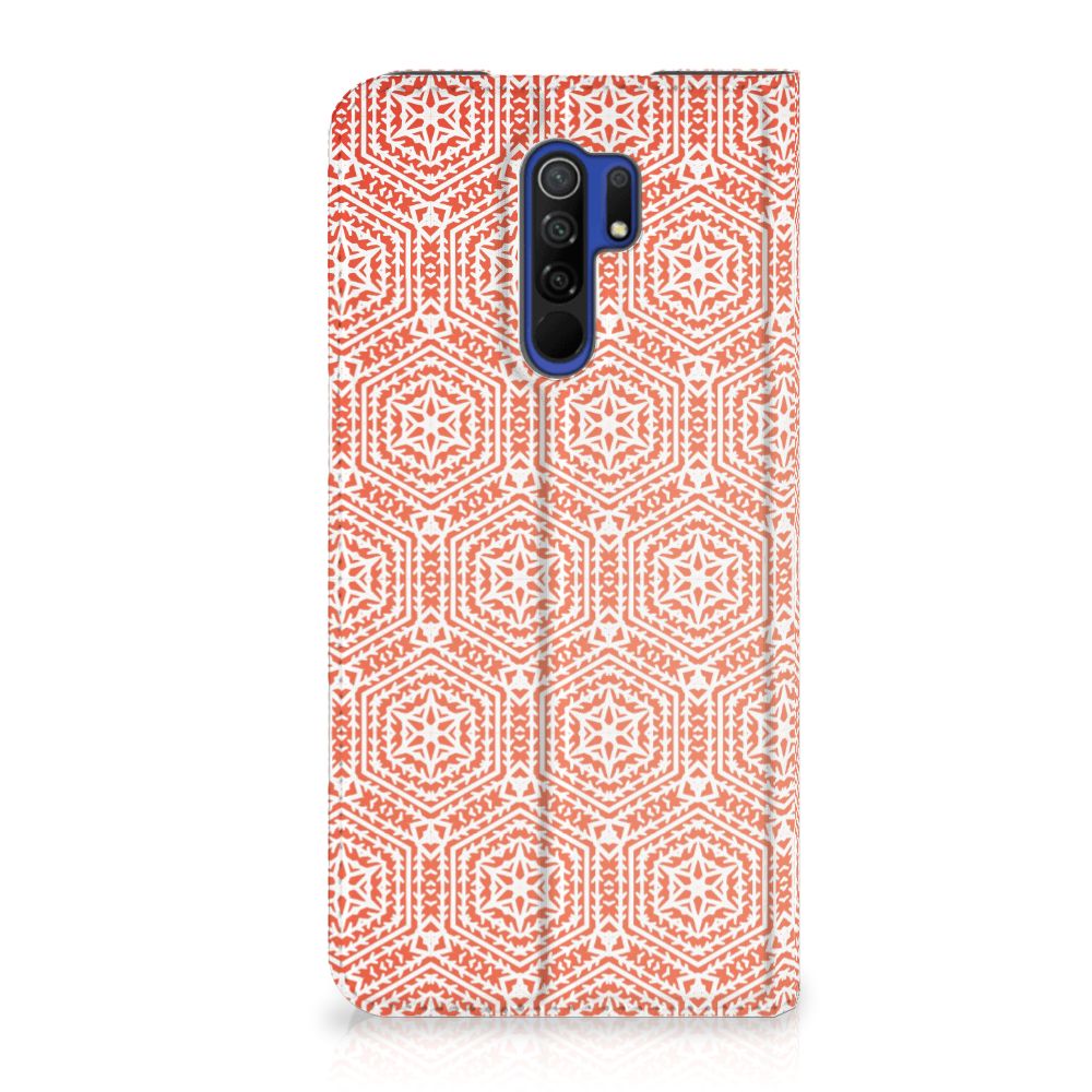 Xiaomi Redmi 9 Hoesje met Magneet Pattern Orange - B2C Telecom