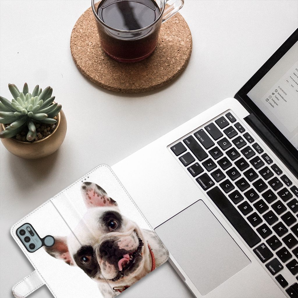 Motorola Moto G60s Telefoonhoesje met Pasjes Franse Bulldog