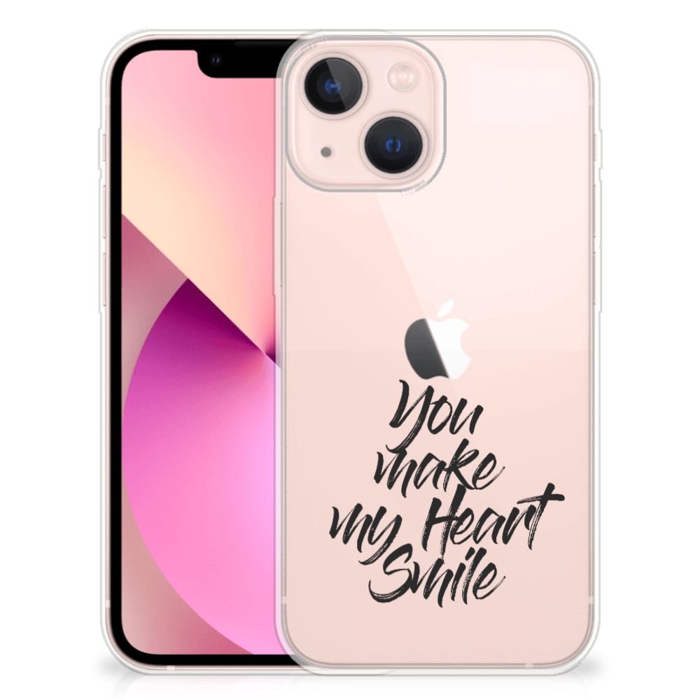 iPhone 13 mini Siliconen hoesje met naam Heart Smile