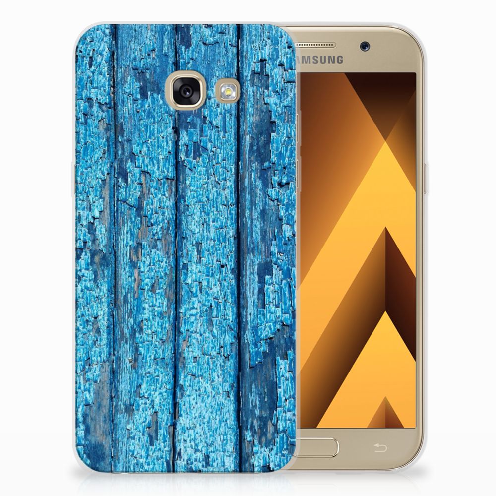 Samsung Galaxy A5 2017 Bumper Hoesje Wood Blue