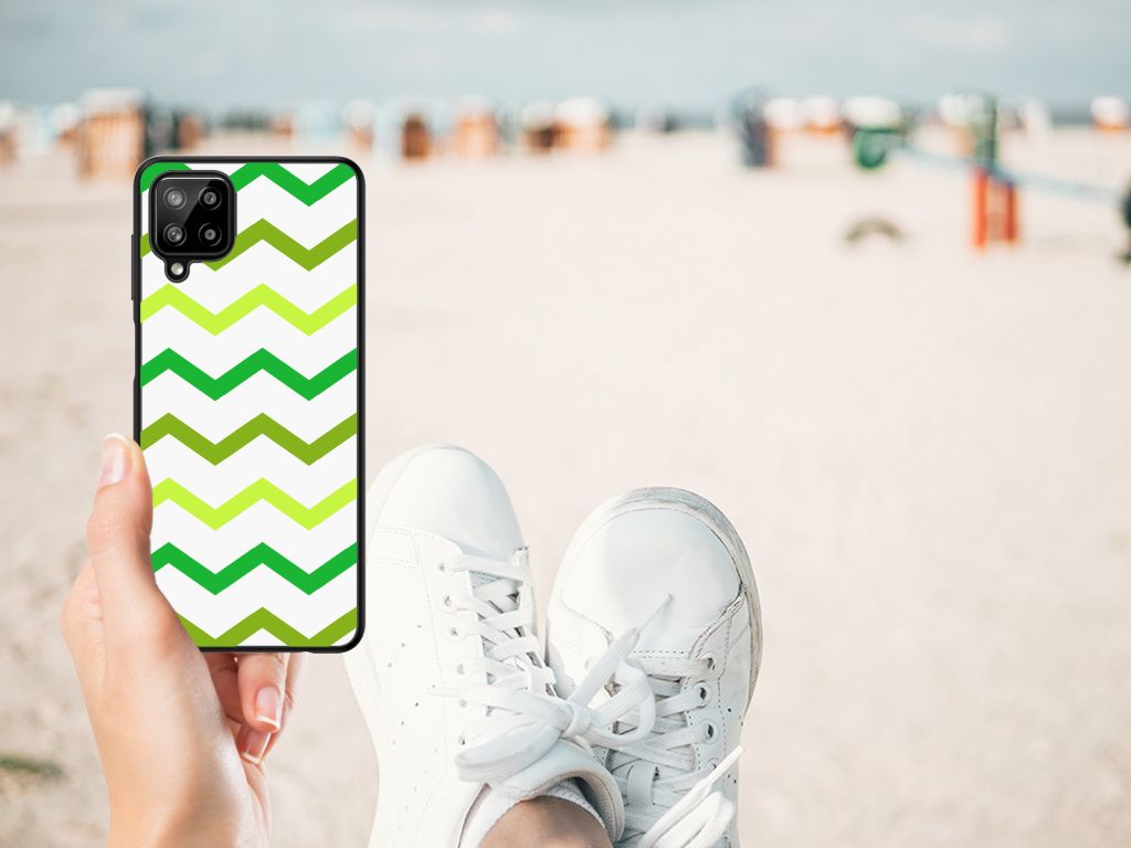 Samsung Galaxy A12 Back Case Zigzag Groen B2C Telecom