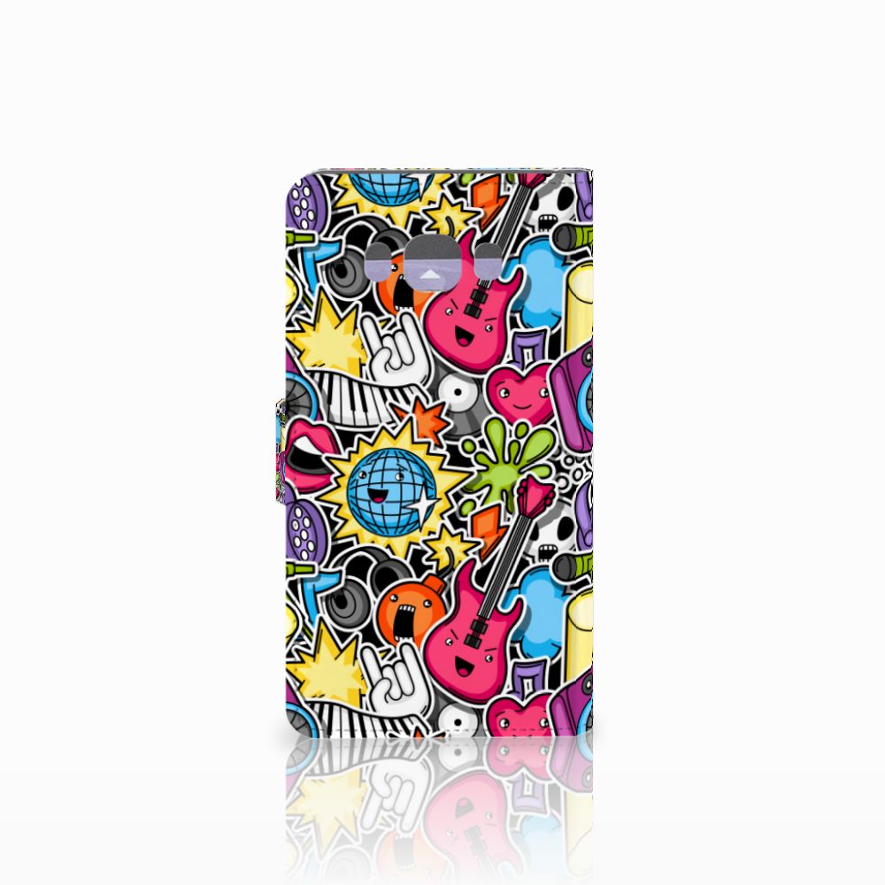 Samsung Galaxy J7 2016 Wallet Case met Pasjes Punk Rock