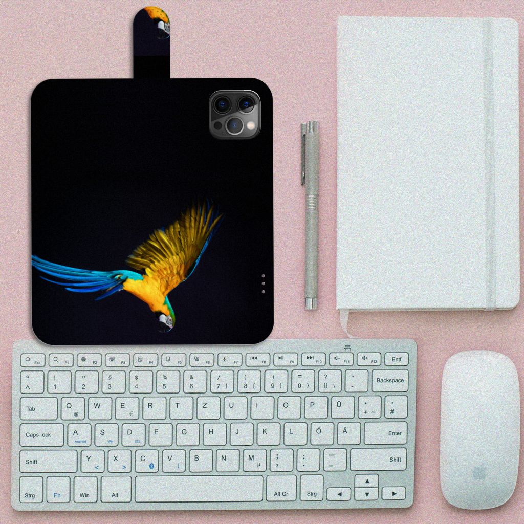 Apple iPhone 12 Pro Max Telefoonhoesje met Pasjes Papegaai
