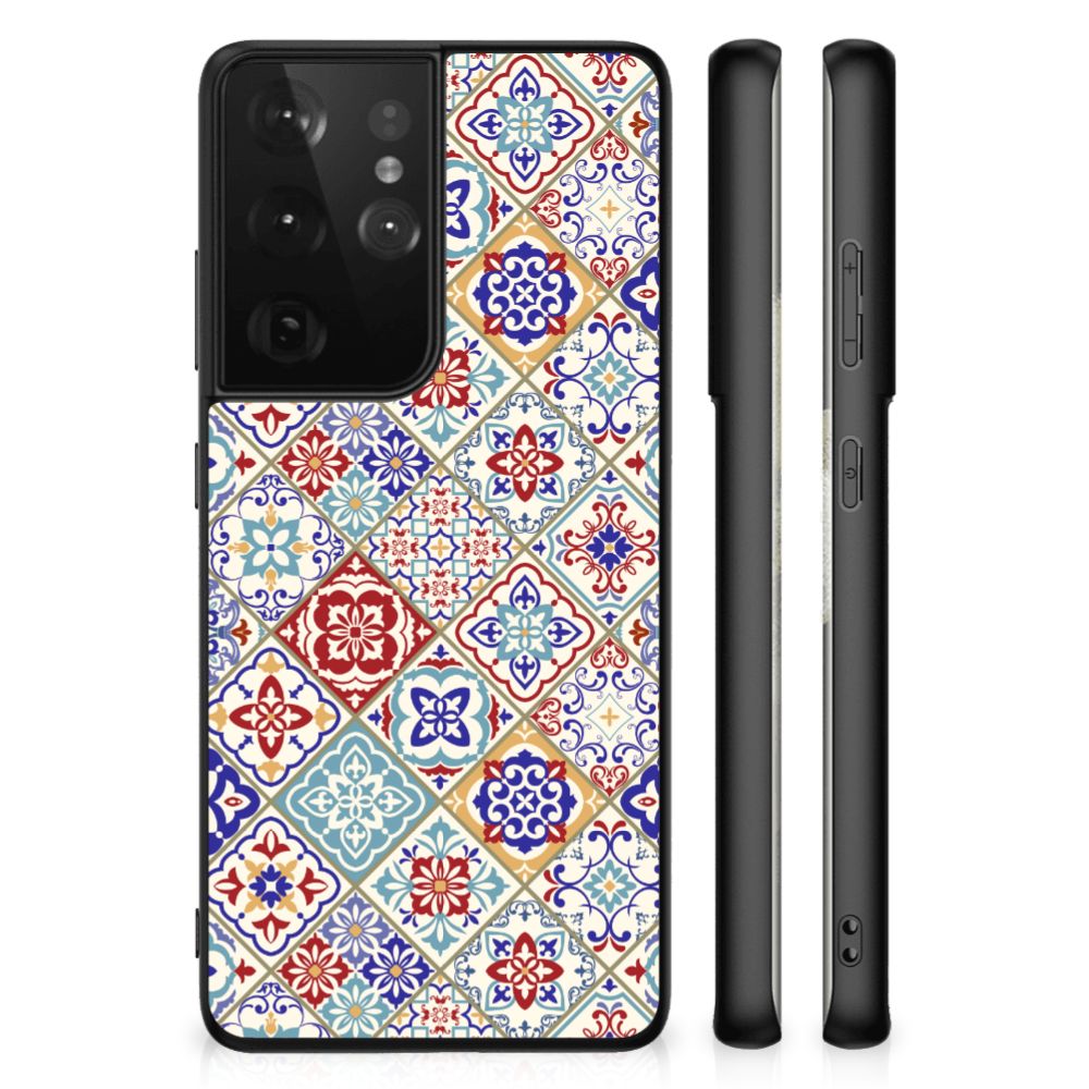 Samsung Galaxy S21 Ultra Marmeren Print Telefoonhoesje Tiles Color B2C Telecom
