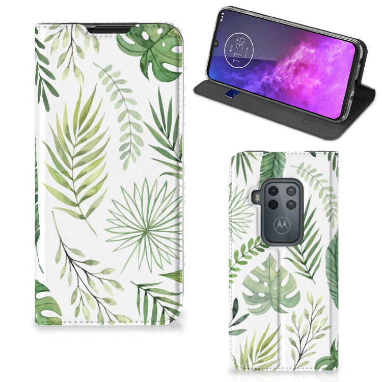 Motorola One Zoom Smart Cover Leaves