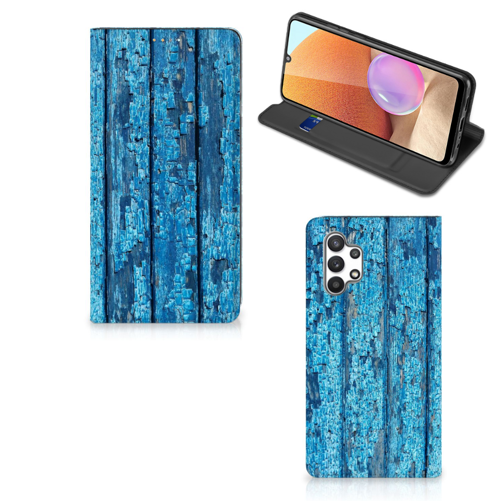 Samsung Galaxy A32 4G | A32 5G Enterprise Editie Book Wallet Case Wood Blue - B2C Telecom
