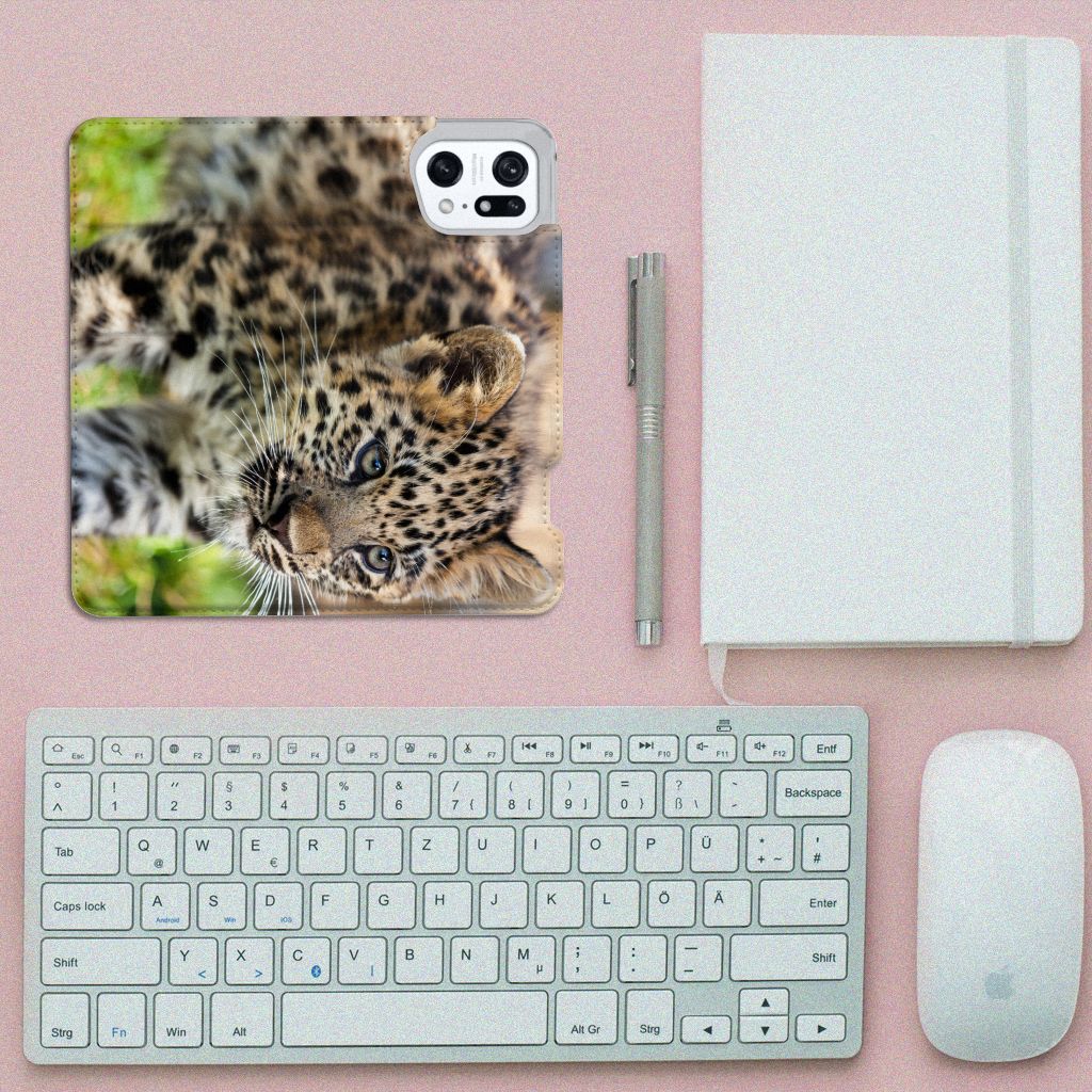 OPPO Find X5 Pro Hoesje maken Baby Luipaard - B2C Telecom