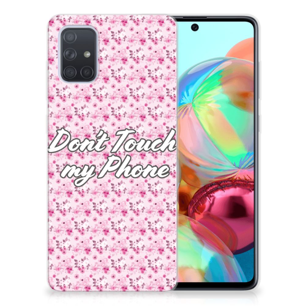 Samsung Galaxy A71 Silicone-hoesje Flowers Pink DTMP