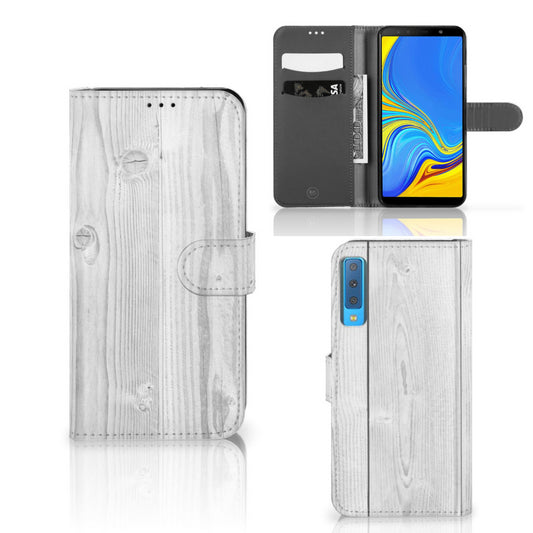 Samsung Galaxy A7 (2018) Book Style Case White Wood