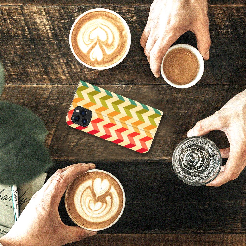 Apple iPhone 11 Pro Hoesje met Magneet Zigzag Multi Color