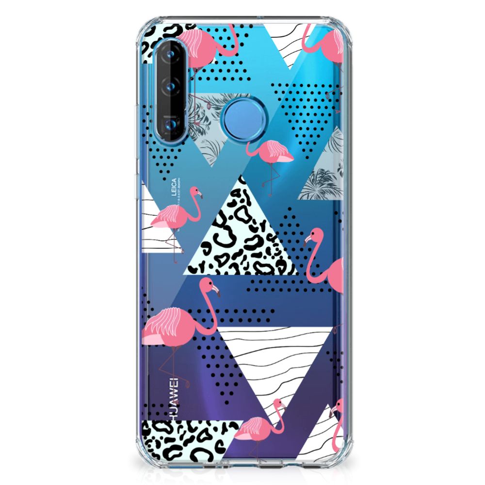 Huawei P30 Lite Case Anti-shock Flamingo Triangle