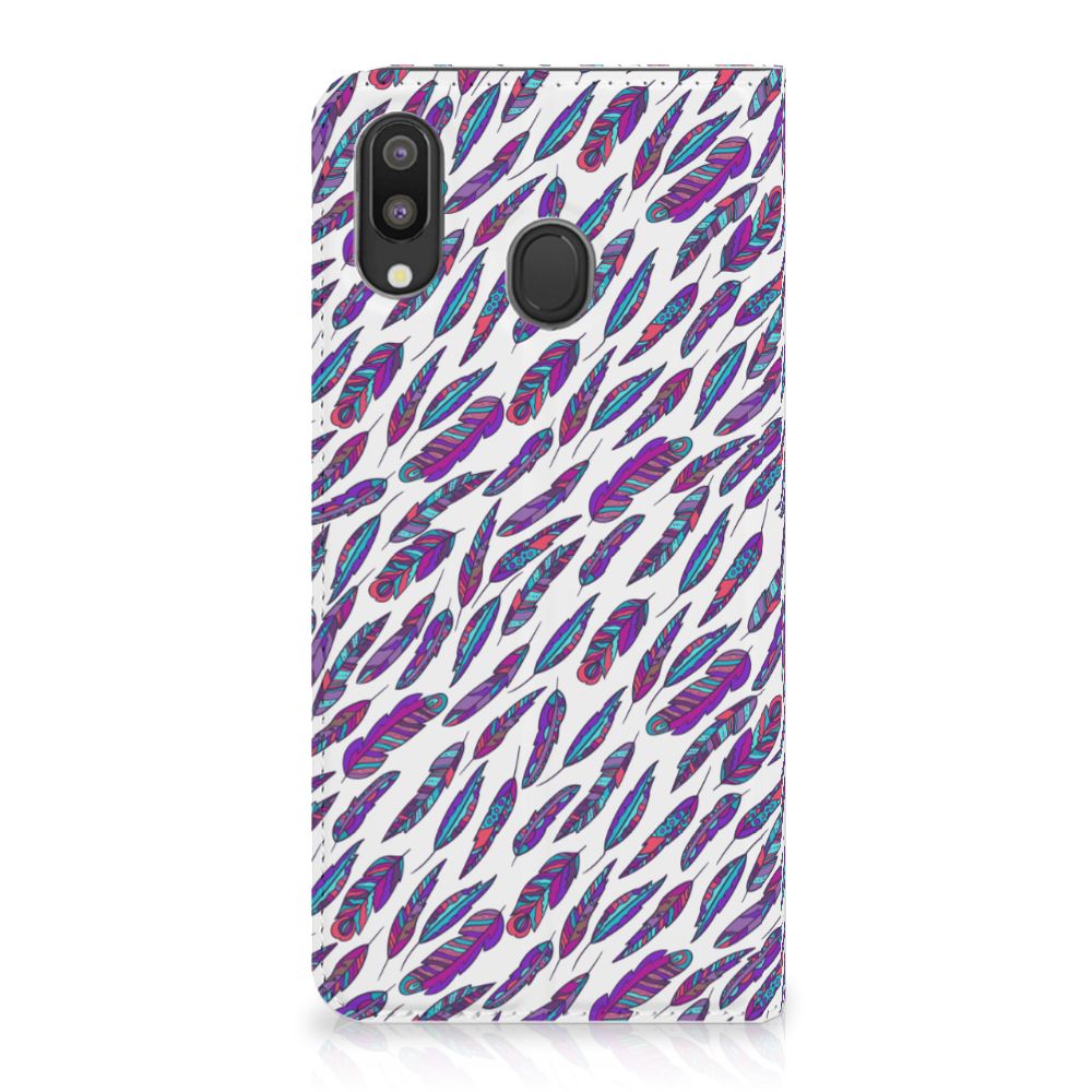 Samsung Galaxy M20 Hoesje met Magneet Feathers Color