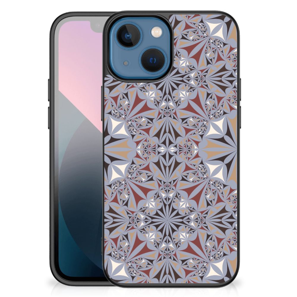 Apple iPhone 13 mini Marmeren Print Telefoonhoesje Flower Tiles B2C Telecom