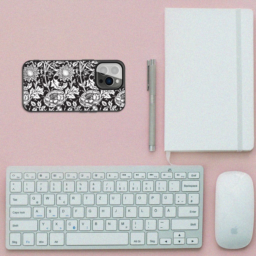 iPhone 13 Pro Bloemen Hoesje Black Flowers B2C Telecom