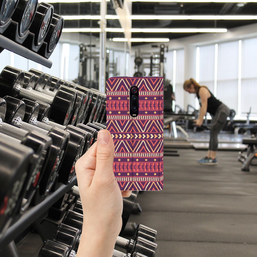 Xiaomi Redmi K20 Pro Hoesje met Magneet Aztec Paars - B2C Telecom