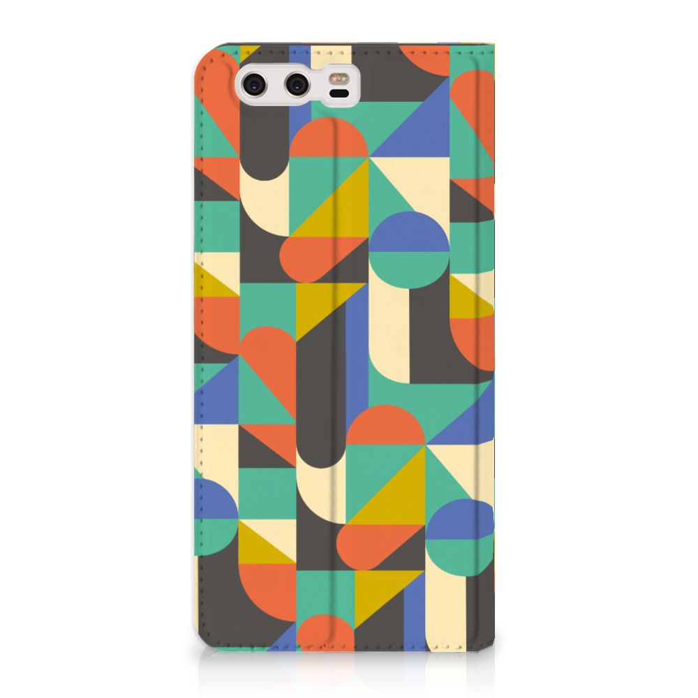 Huawei P10 Plus Hoesje met Magneet Funky Retro