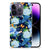 TPU Hoesje voor Apple iPhone 14 Pro IJsvogel met bloemen en vogels patroon op een blauwe achtergrond.