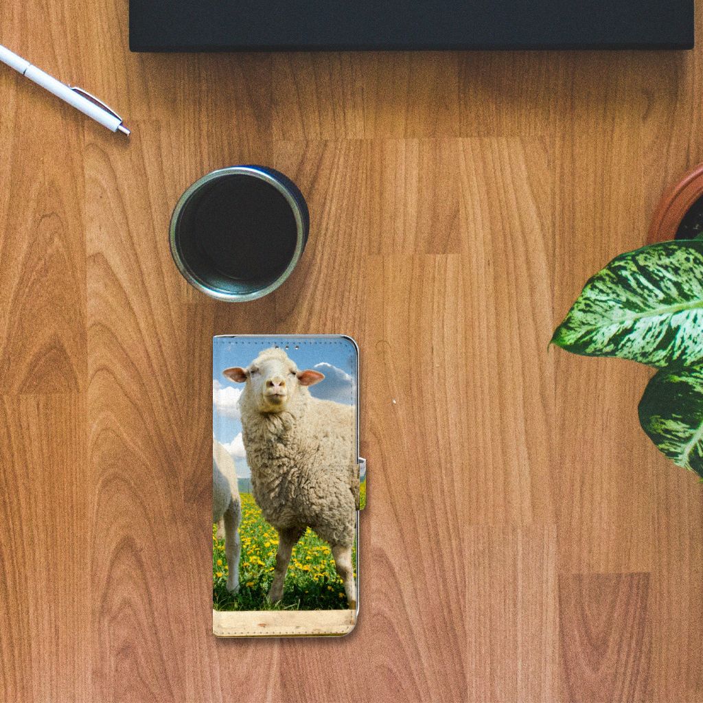 Samsung Galaxy S20 FE Telefoonhoesje met Pasjes Schaap en Lammetje