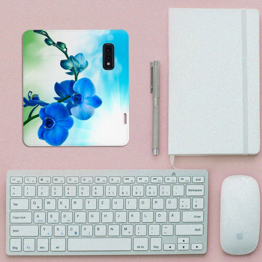 Samsung Galaxy S10e Smart Cover Orchidee Blauw - Cadeau voor je Moeder