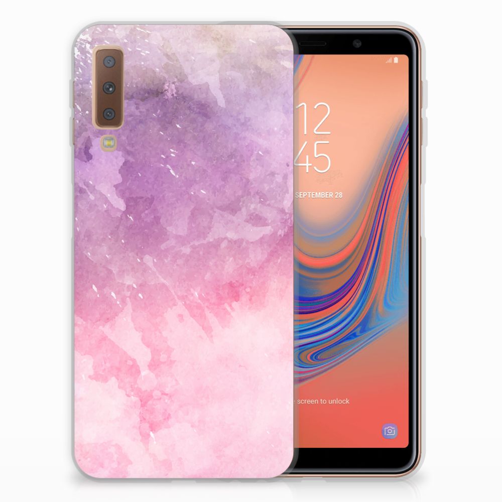 Hoesje maken Samsung Galaxy A7 (2018) Pink Purple Paint