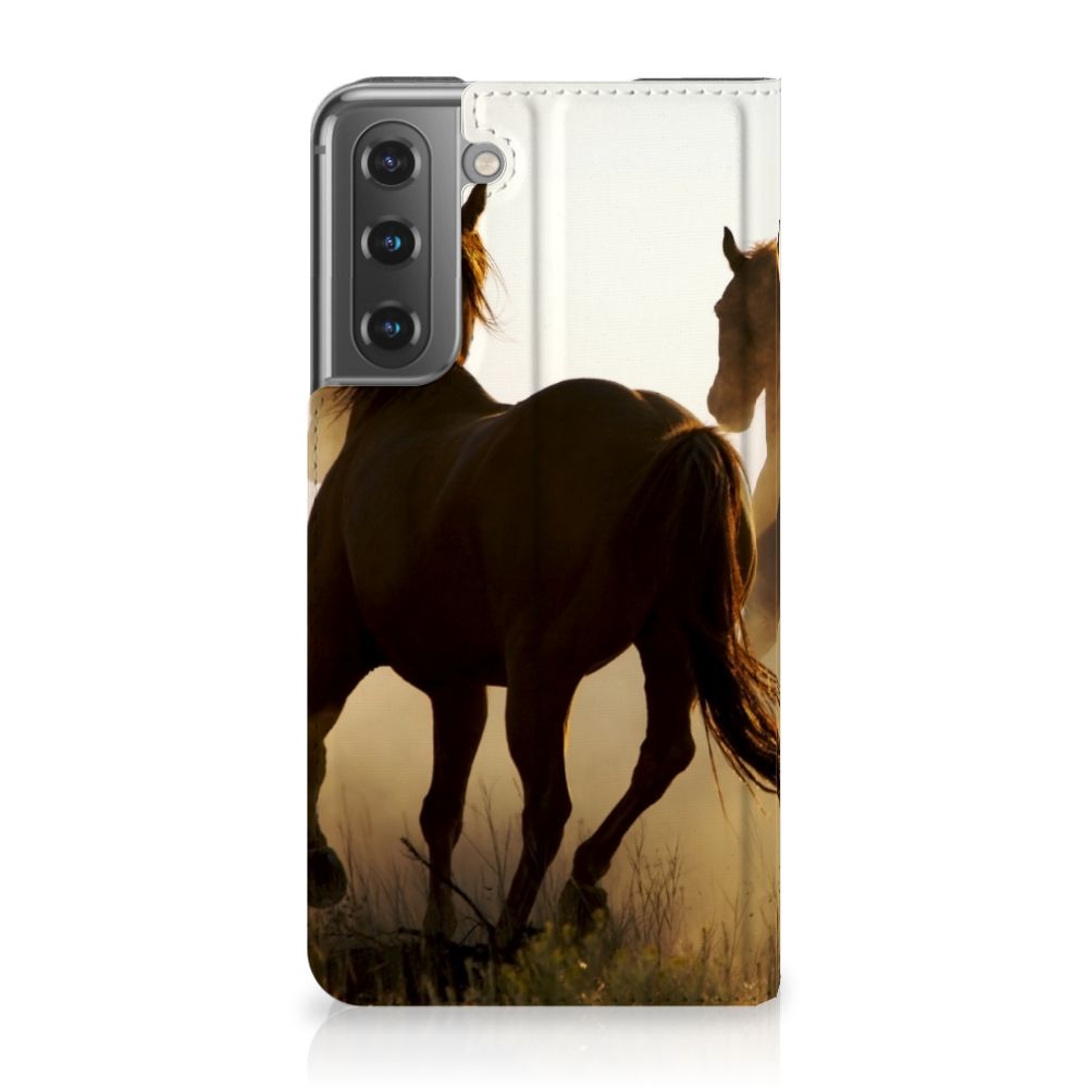 Samsung Galaxy S21 FE Hoesje maken Design Cowboy met paardenprint op een smartphone hoesje.