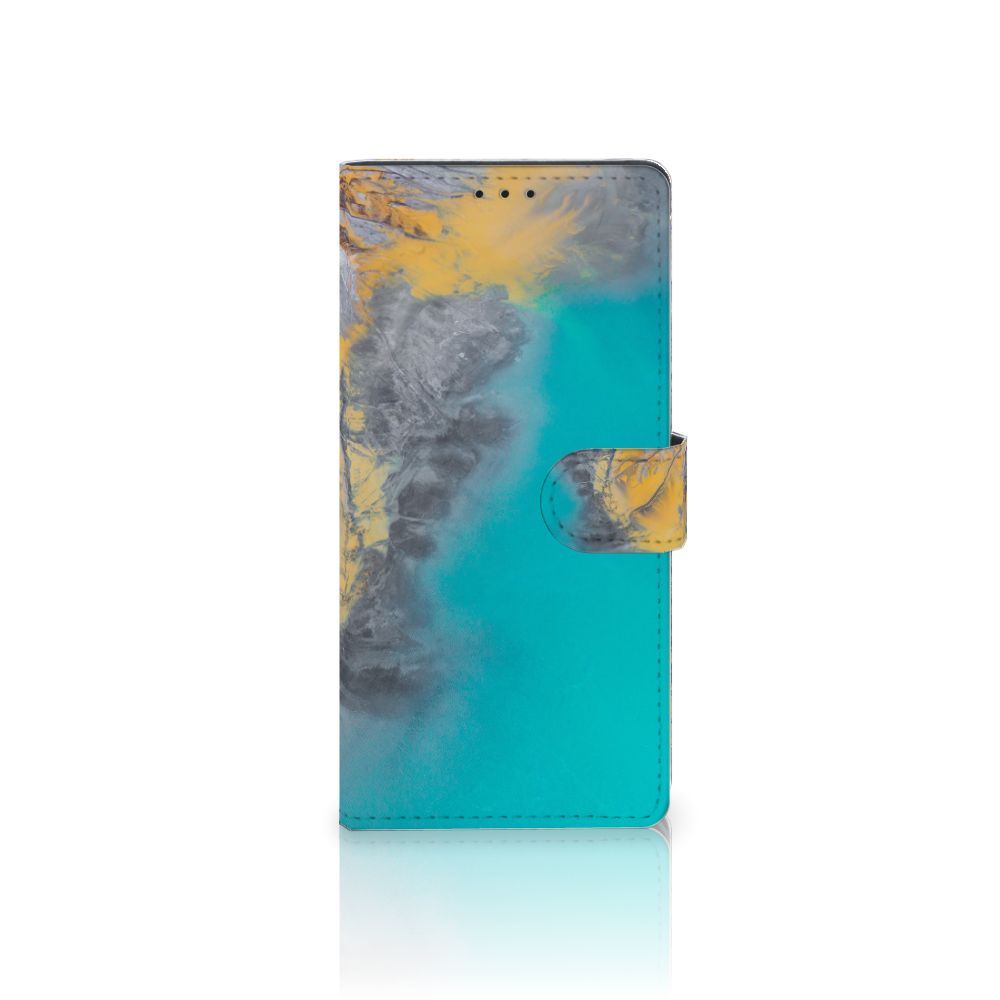 Samsung Galaxy A02s | M02s Bookcase Marble Blue Gold