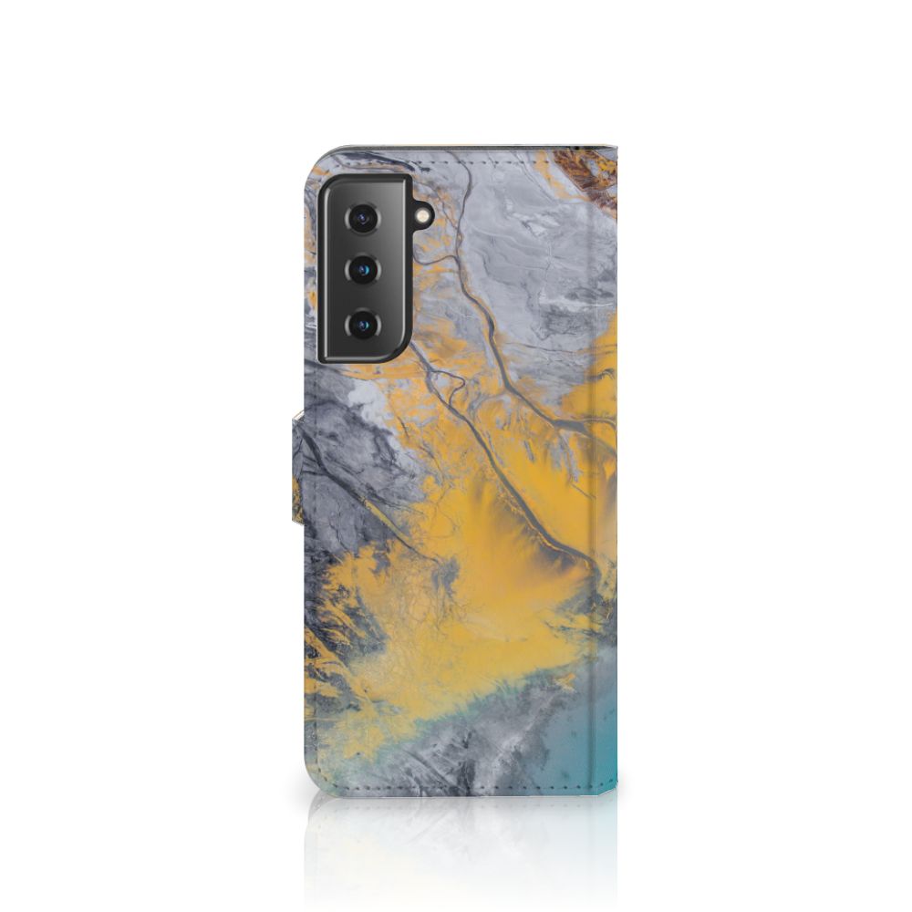 Samsung Galaxy S21 Plus Bookcase Marble Blue Gold