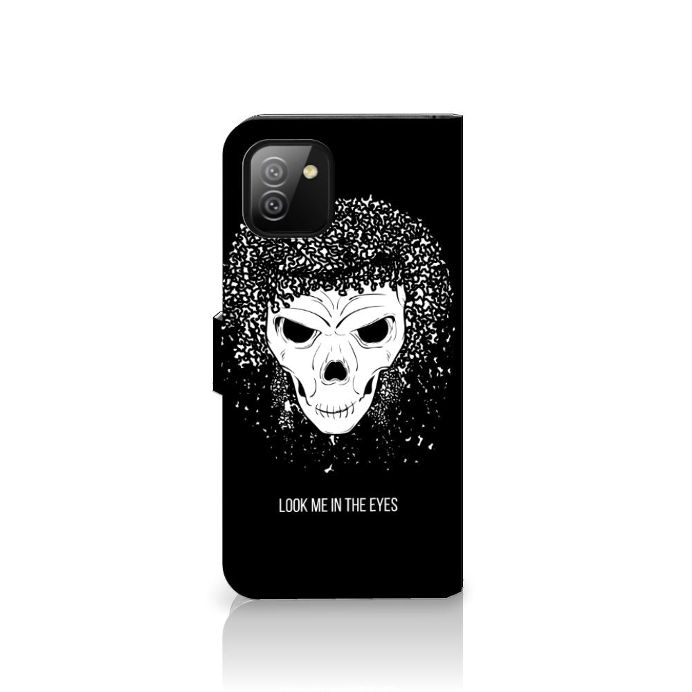 Telefoonhoesje met Naam Samsung Galaxy A03 Skull Hair
