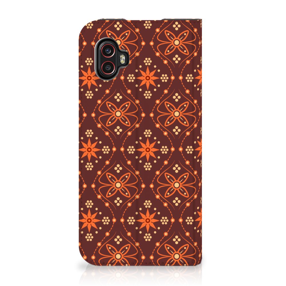 Samsung Galaxy Xcover 6 Pro Hoesje met Magneet Batik Brown - B2C Telecom