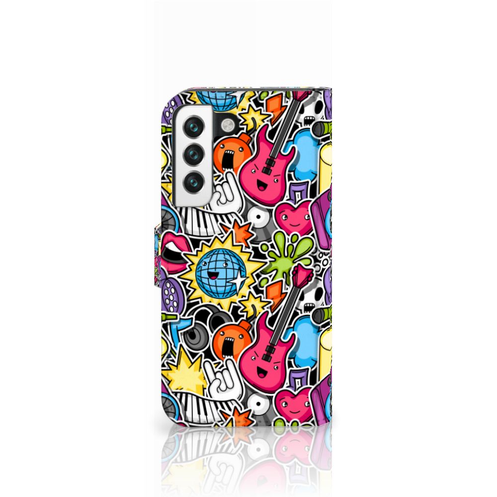 Samsung Galaxy S22 Wallet Case met Pasjes Punk Rock