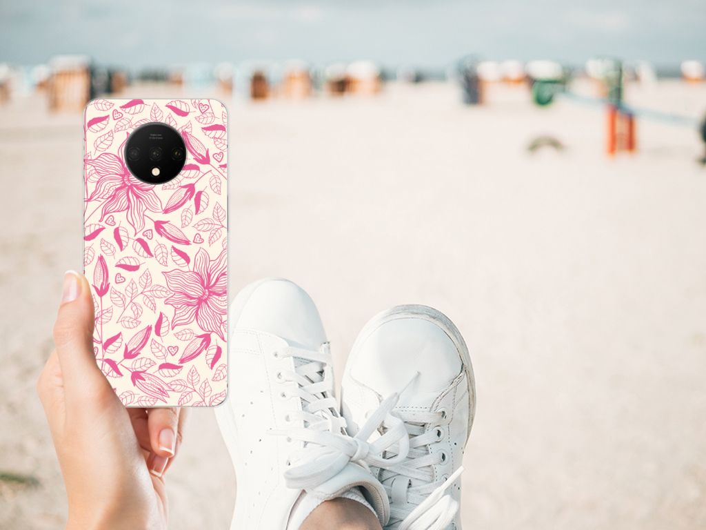 OnePlus 7T TPU Case Pink Flowers