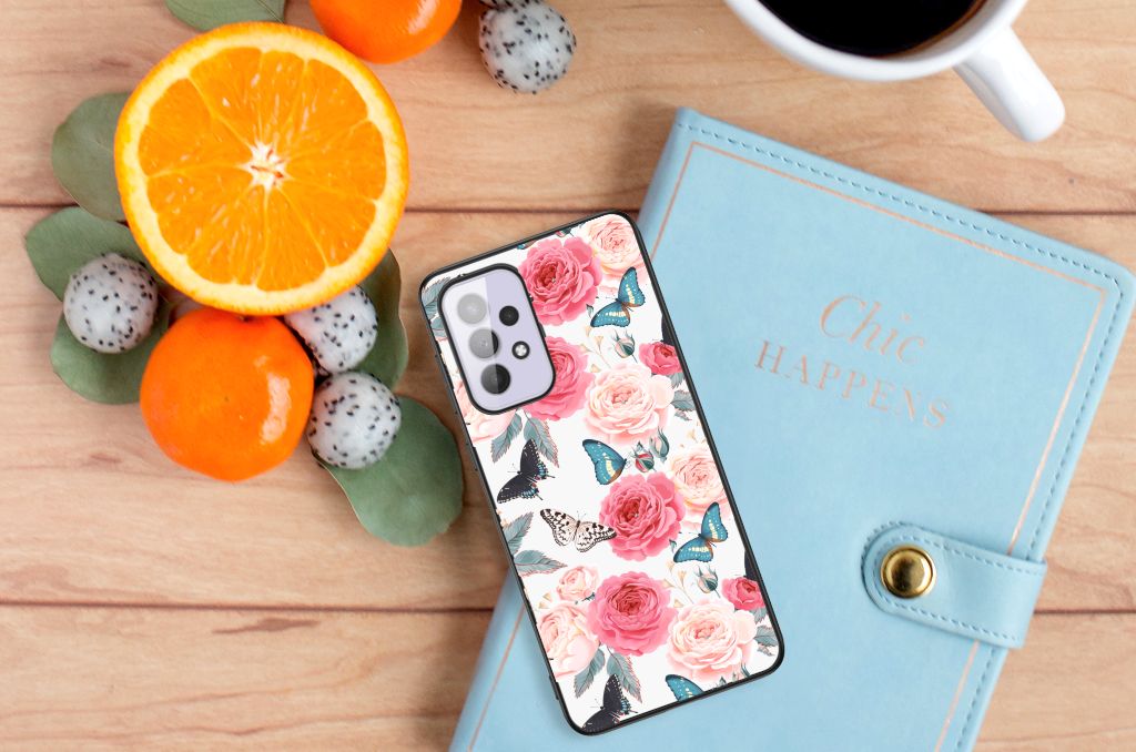 Samsung Galaxy A33 5G Bloemen Hoesje Butterfly Roses B2C Telecom