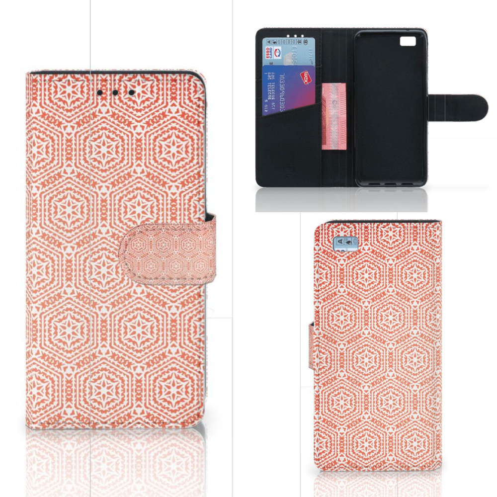 Huawei Ascend P8 Lite Telefoon Hoesje Pattern Orange
