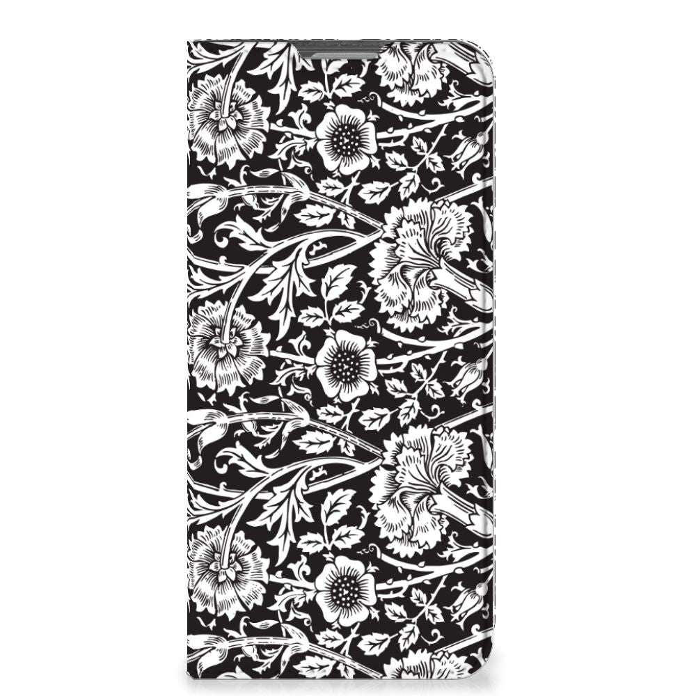 OPPO Reno8 Lite Smart Cover Black Flowers - B2C Telecom