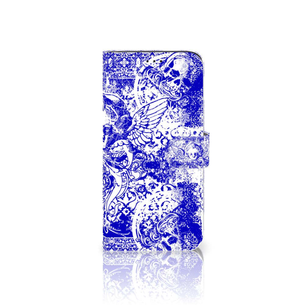 Telefoonhoesje met Naam Apple iPhone 11 Pro Max Angel Skull Blauw