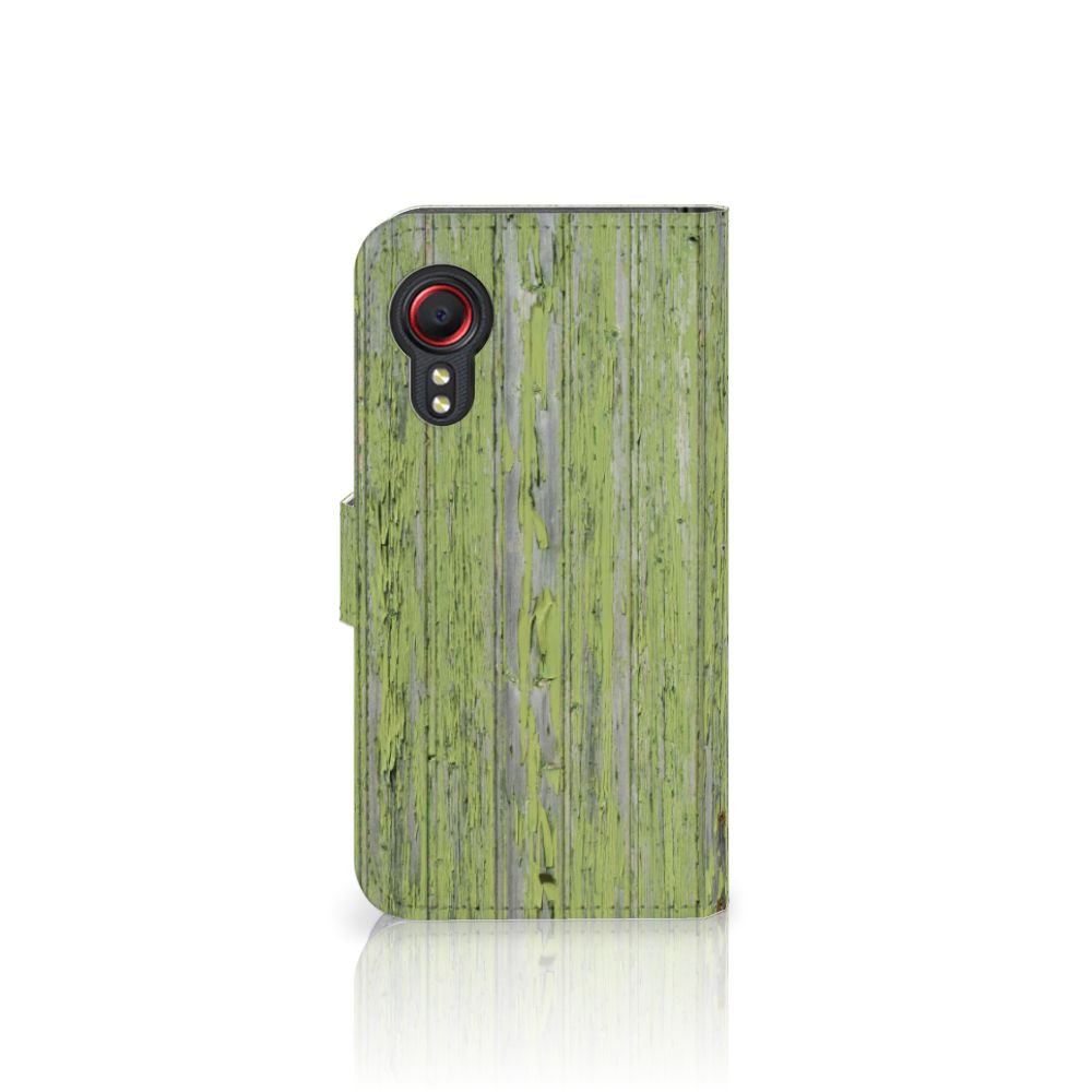 Samsung Galaxy Xcover 5 Book Style Case Green Wood