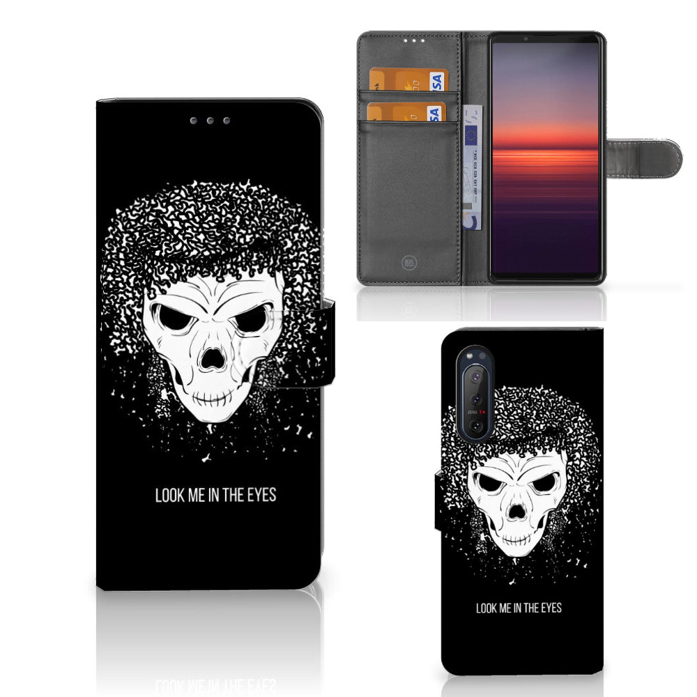 Telefoonhoesje met Naam Sony Xperia 5II Skull Hair