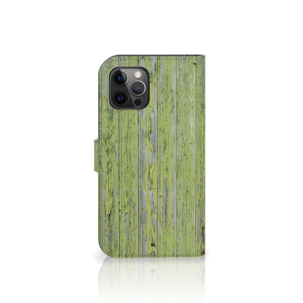 Apple iPhone 12 Pro Max Book Style Case Green Wood