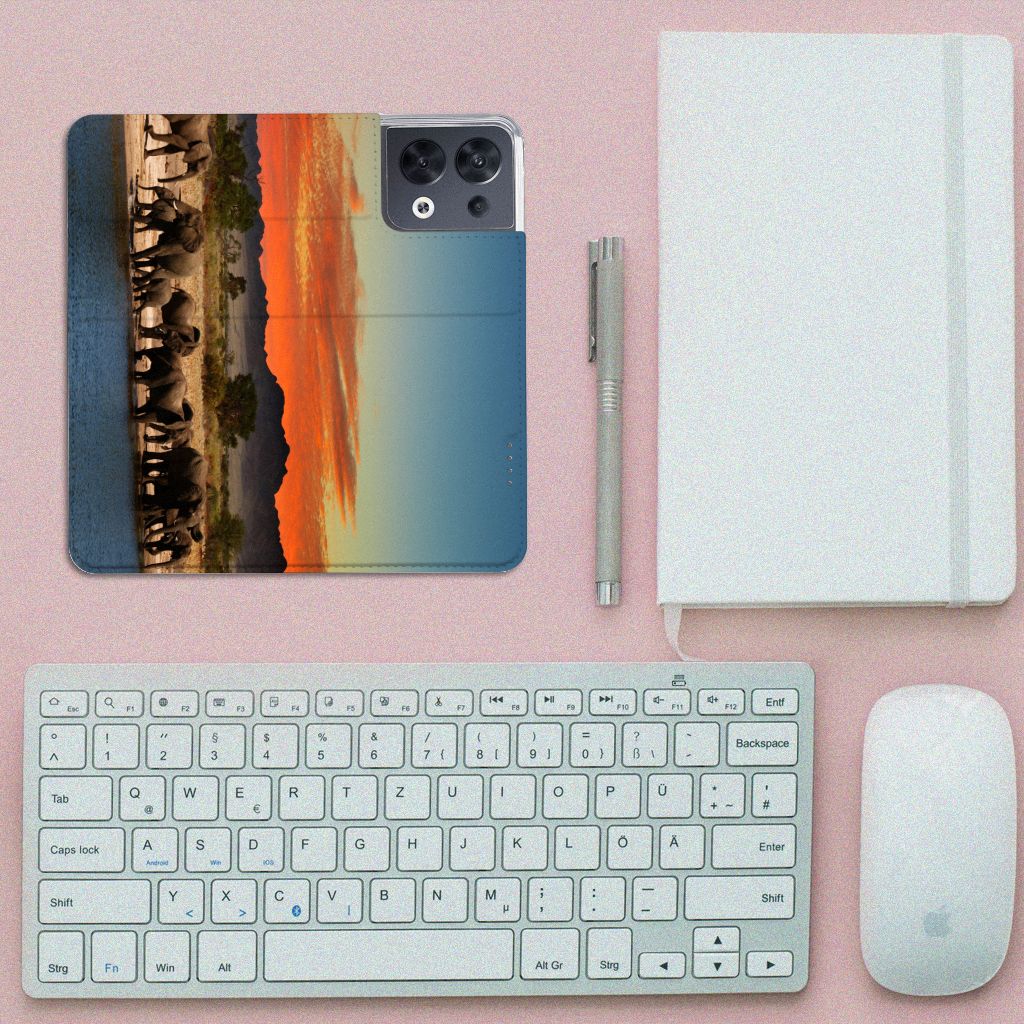 OPPO Reno8 Hoesje maken Olifanten - B2C Telecom