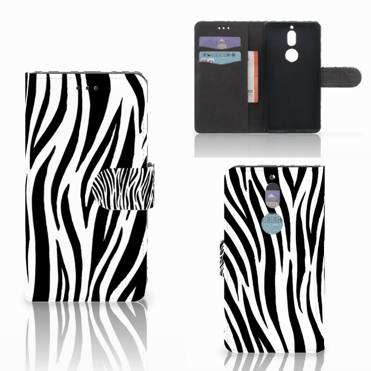 Nokia 7 Telefoonhoesje met Pasjes Zebra