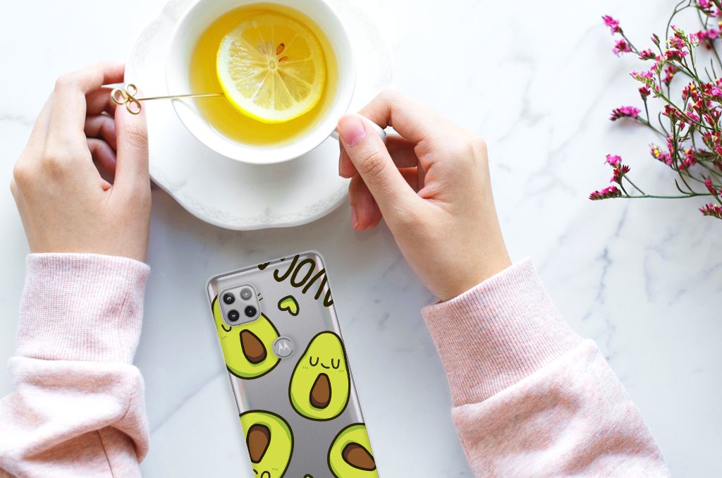 Motorola Moto G 5G Telefoonhoesje met Naam Avocado Singing B2C Telecom