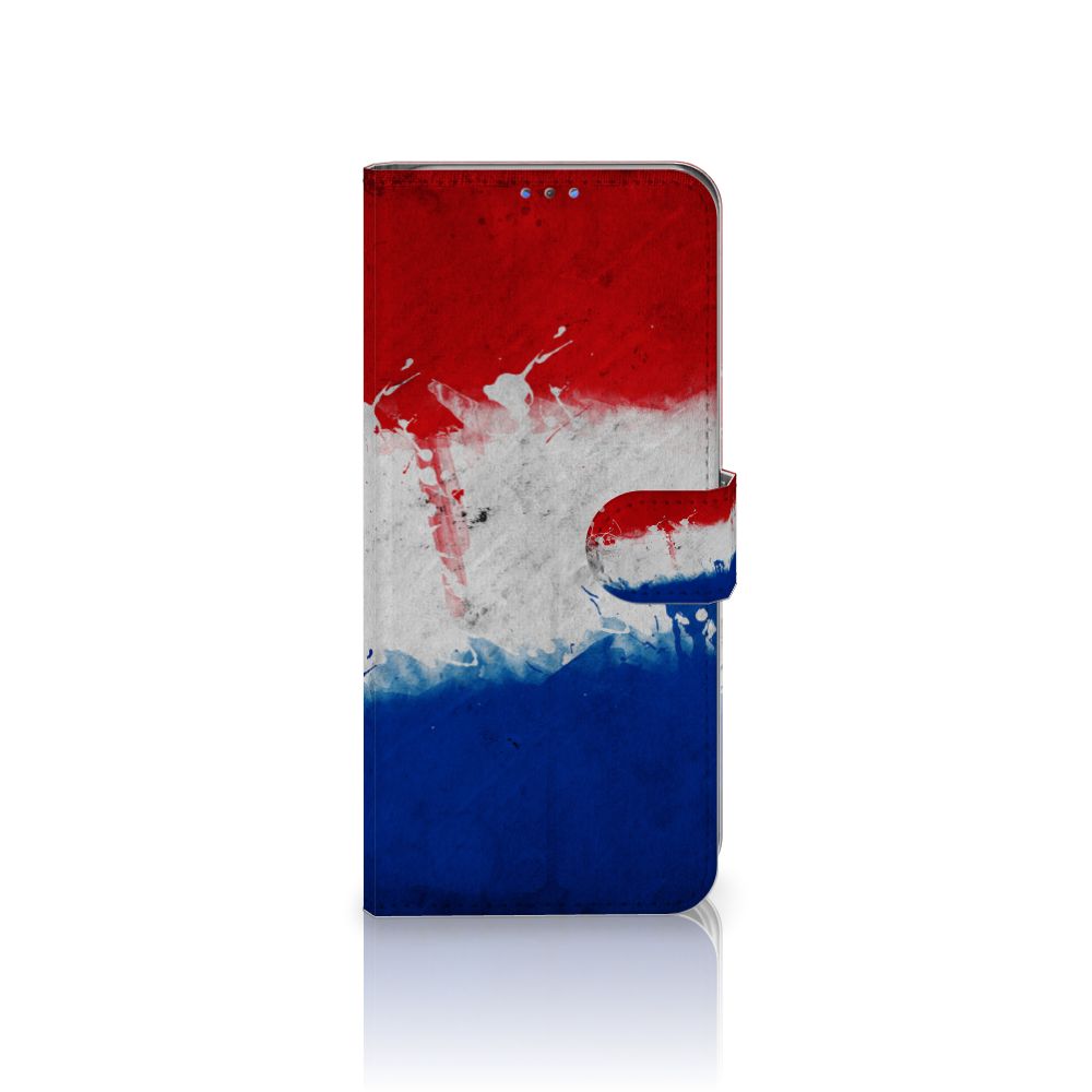 Motorola G8 Power Lite Bookstyle Case Nederland met artistiek ontwerp van de Nederlandse vlag.